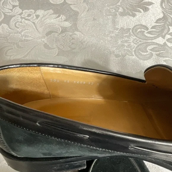 Johnston Murphy Loafers Mens 12 M Tassels Black Suede &Leather Cellini Italy - Picture 7 of 7